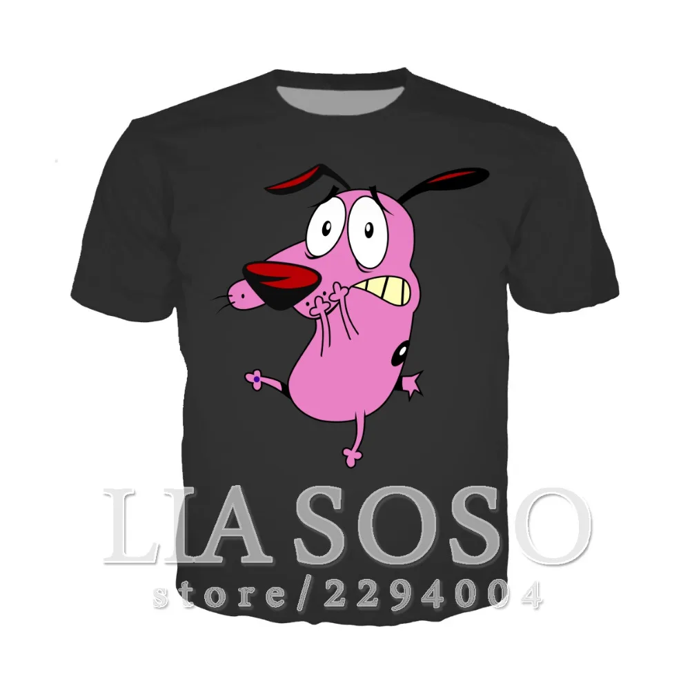 

Courage The Cowardly Dog t-shirt short sleeve tshirt 3d print fashion new arrived women men casual funny tshirt freeshipping r1