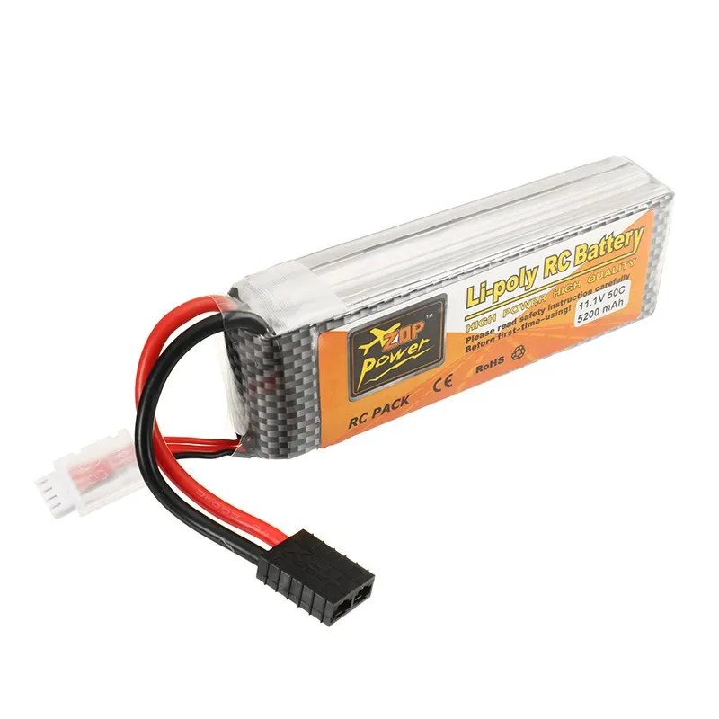 Перезаряжаемый ZOP Power 11,1 V 5200 mah 50C 3 S Lipo аккумулятор с T R X вилкой для Wltoys 1/8 rc-вертолет на радиоуправлении Квадрокоптер запчасти