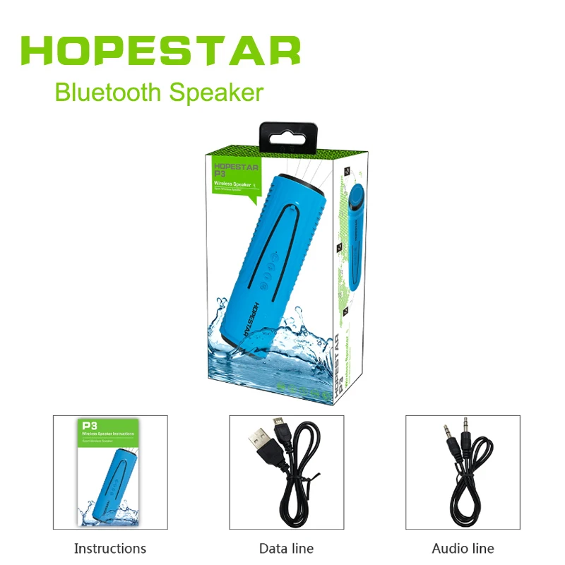 HOPESTAR P3 Bluetooth динамик беспроводной сабвуфер велосипед водонепроницаемый стерео Поддержка TF AUX FM с внешним аккумулятором три уровня фонарик