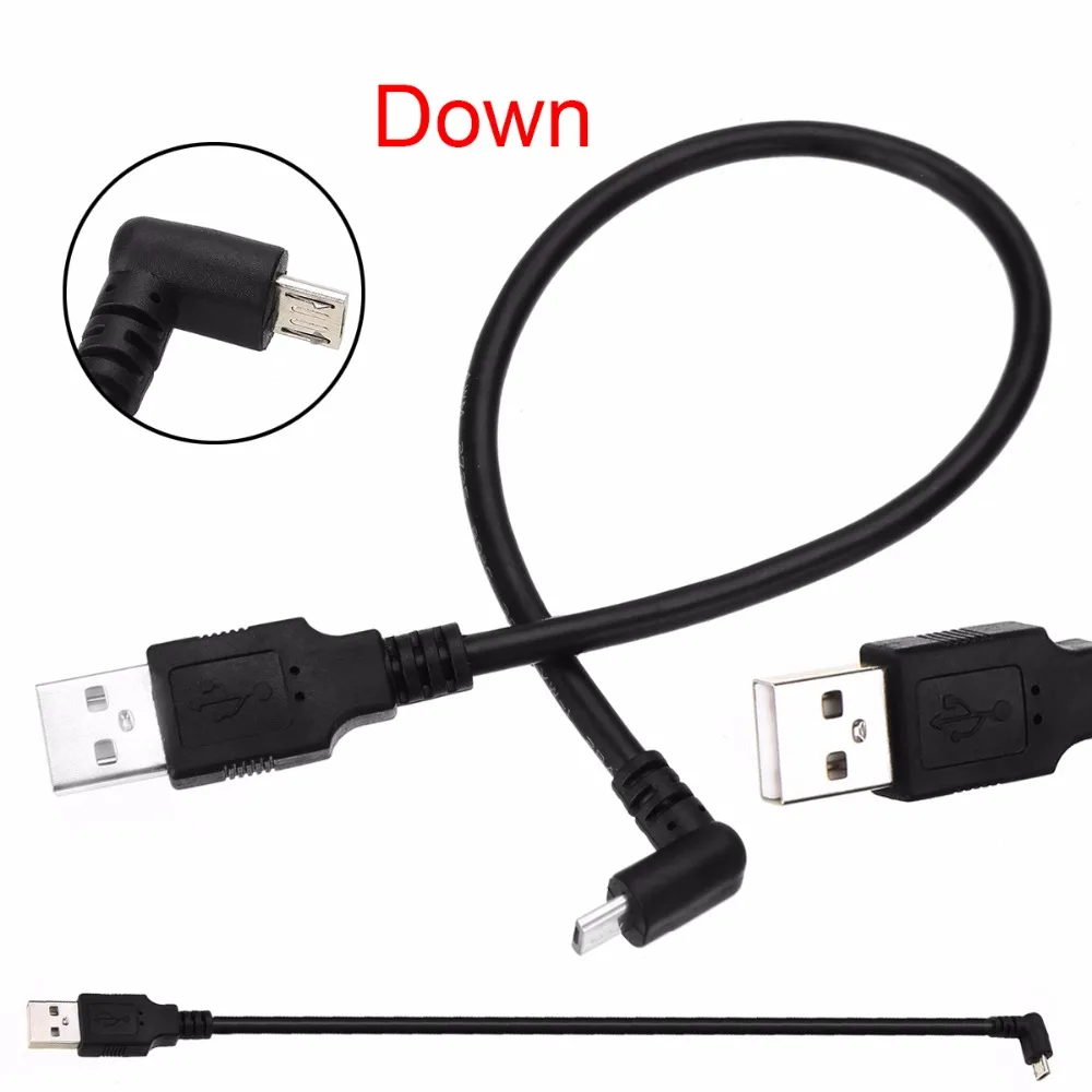 30 см USB 2,0 A папа влево вправо 90 градусов Угол Micro Usb кабель Шнур USB кабель для передачи данных адаптер разъем вверх/вниз/влево/вправо стиль