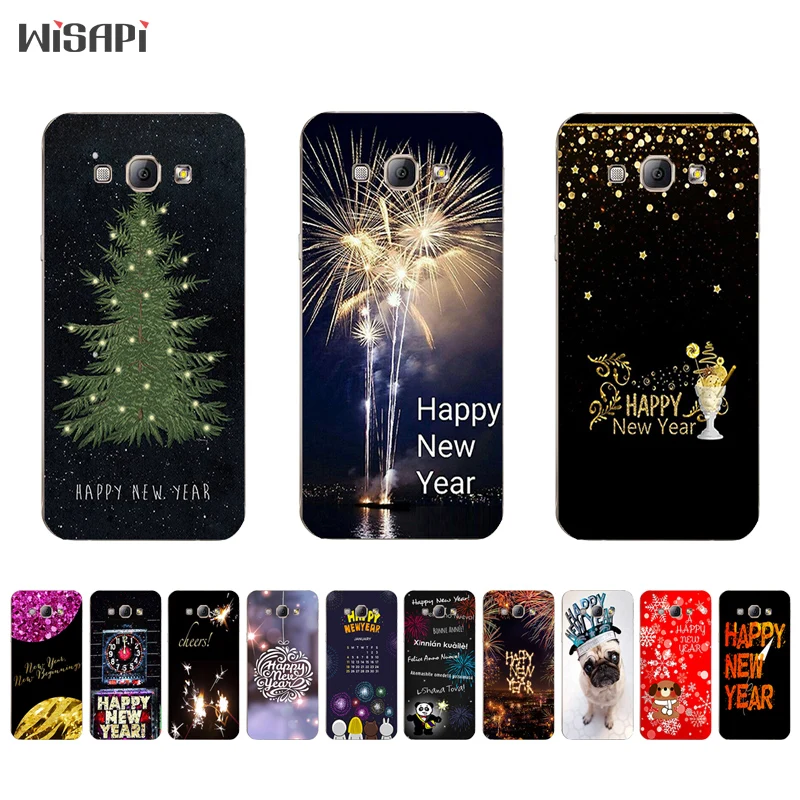 

for Samsung Galaxy A7 2015 TPU Phone Case for A3 A5 A8 2015 Shell Transparent for A300 A500 A700 A800 Cover Happy New Year