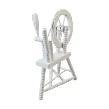 1:12 Масштаб Кукольный дом миниатюрная ручная наматывающая машина деревянная прялка