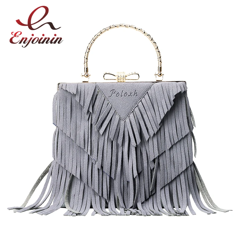 Fashion splicing color suede pu leather tassel box shape ladies handbag shoulder bag totes crossbody messenger bag purse flap funny personality fashion phone shape letters ladies pu leather handbag chain shoulder bag flap crossbody messenger bag purse