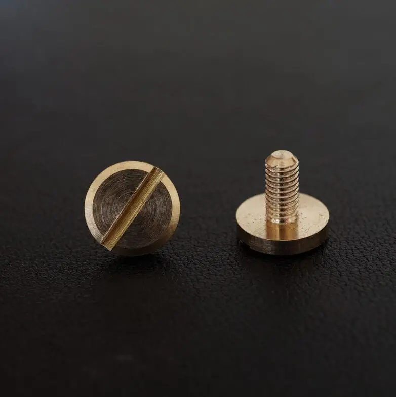 

M3*6*8mm solid Brass flat head Button Stud Screw nail Chicago Screw Leather Belt Free Shipping
