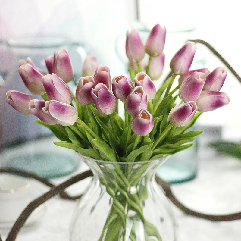 Quality 10pcs PU Fake Artificial Silk Tulips Flores Artificiales Bouquets Party Artificial Flowers For Home Wedding Decoration Quality 10pcs PU Fake Artificial Silk Tulips Flores Artificiales Bouquets Party Artificial Flowers For Home Wedding Decoration