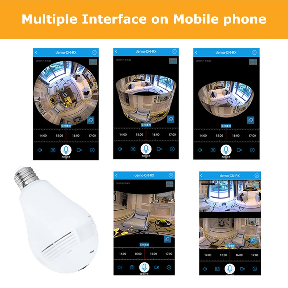 Ламповый светильник, беспроводная ip-камера, Wifi, рыбий глаз, 960 P, 1080P HD, Мини CCTV VR 360, видеокамера, 1.3MP, Домашняя безопасность, WiFi камера, панорамная