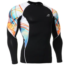 New Fitness Men Top Quality Compression Shirts Long Sleeves Shirts Spandex Base Layers Men s Breathable