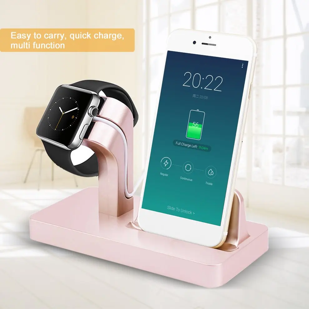 

8pcs Gold 2 in 1 Charging Dock For Apple Charger Holder For iPhone 7/6/5