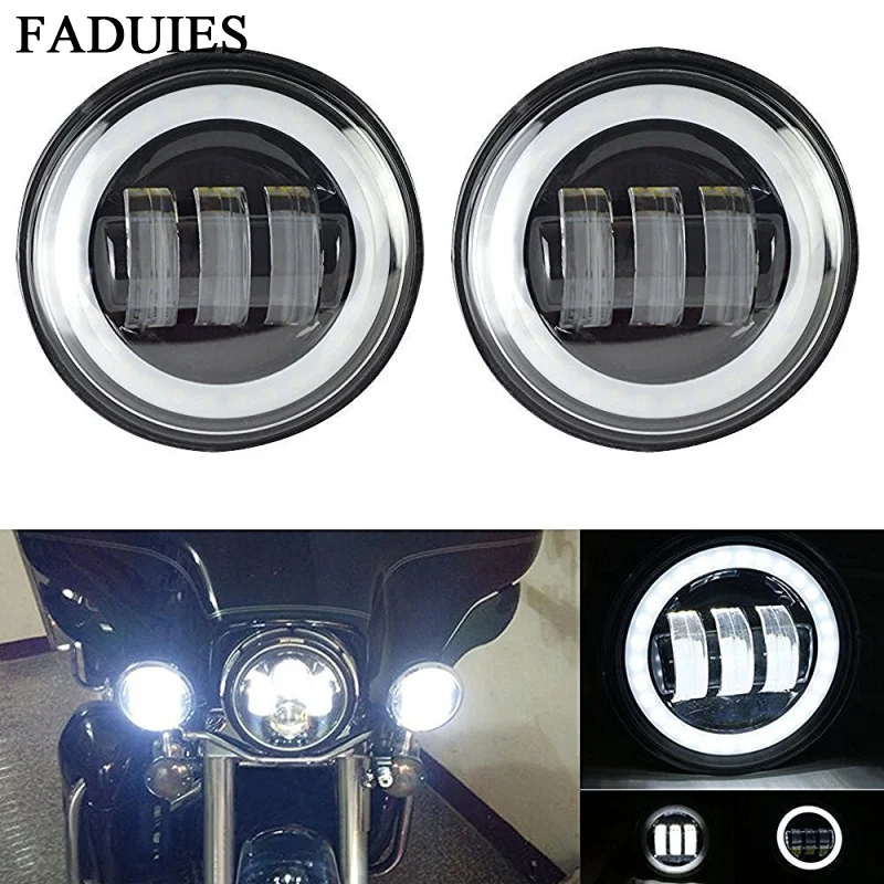 4 1//2/" 4.5inch Chrome Auxiliary Passing Lamps Driving Spot Fog Lights For Harley