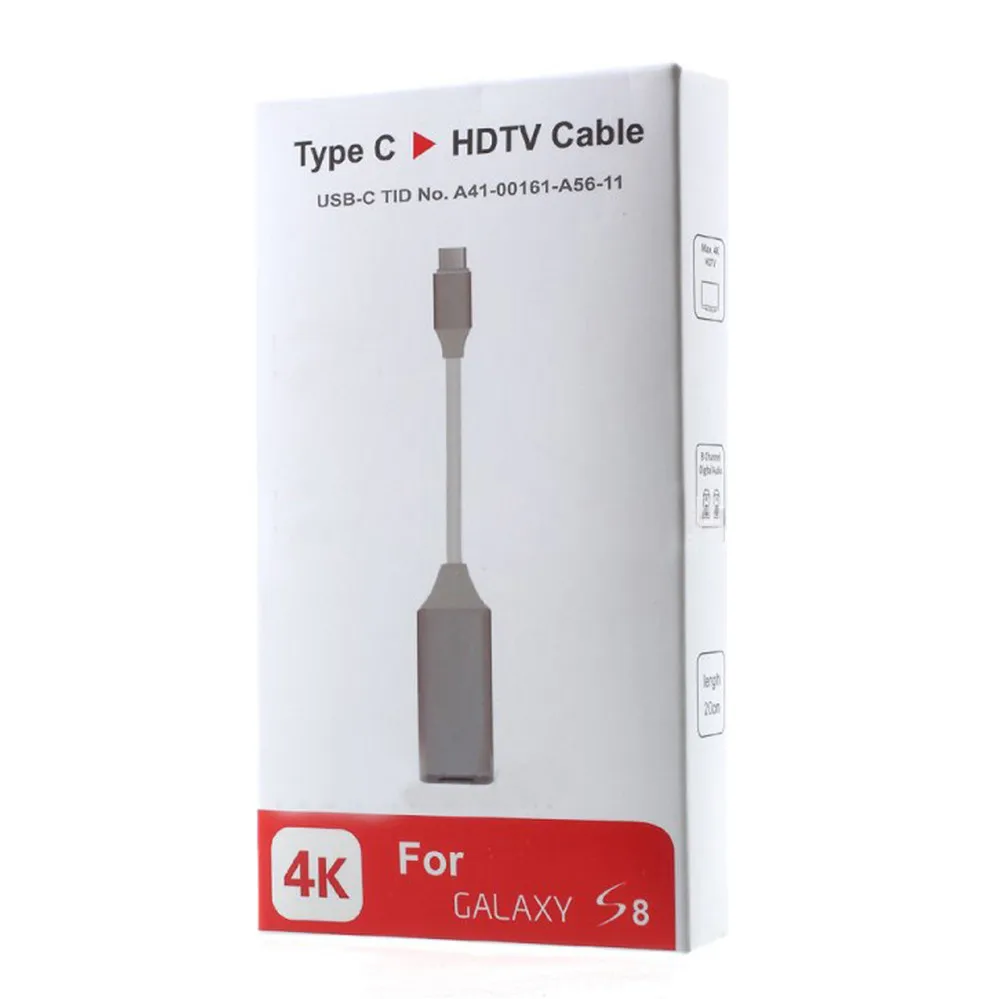 HDTV адаптер USB-C тип-c к HDMI 4K UHD для samsung Galaxy S8 S8 Tab Pro S Прямая поставка