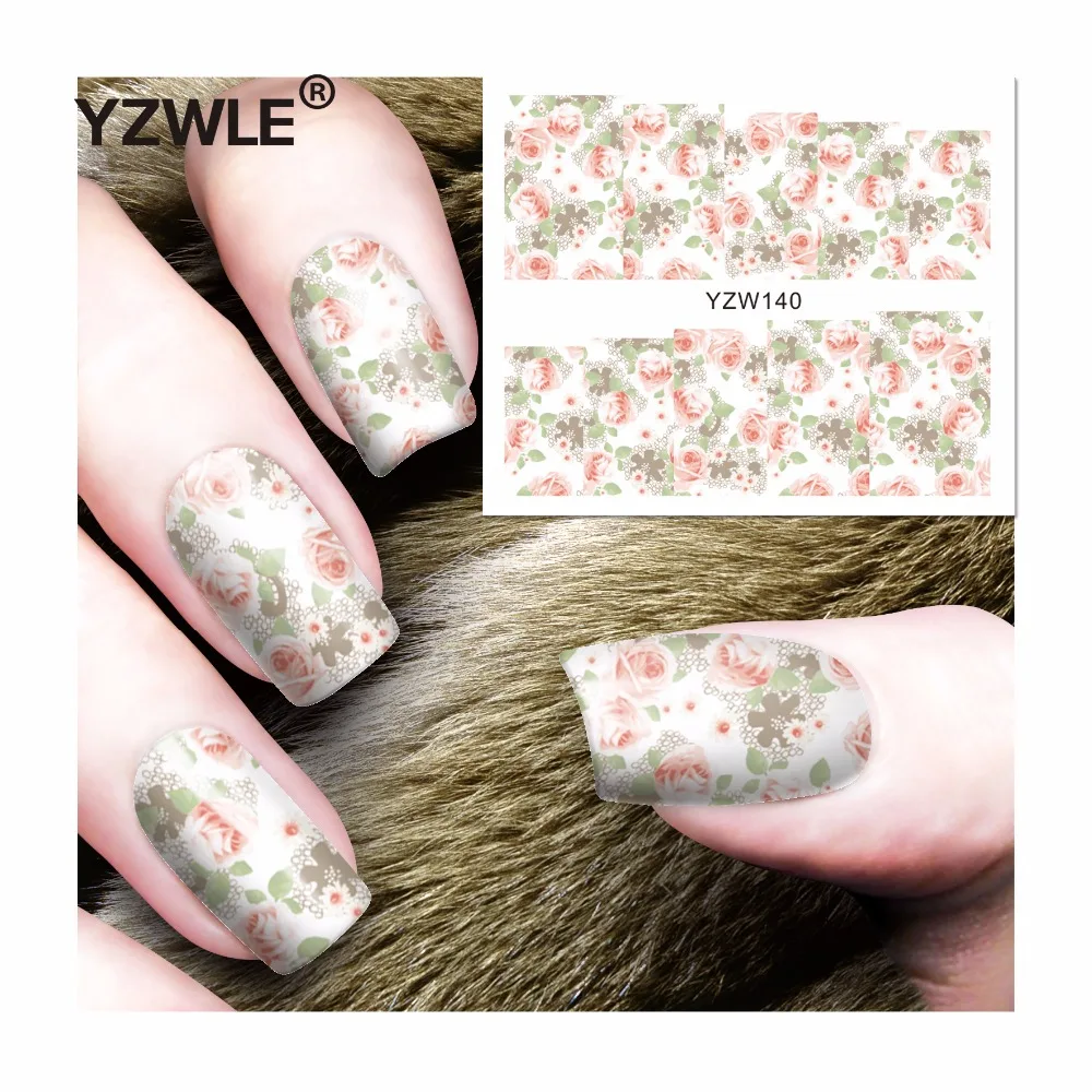 

YZWLE 1 Sheet DIY Decals Nails Art Water Transfer Printing Stickers Accessories For Manicure Salon (YZW-140)