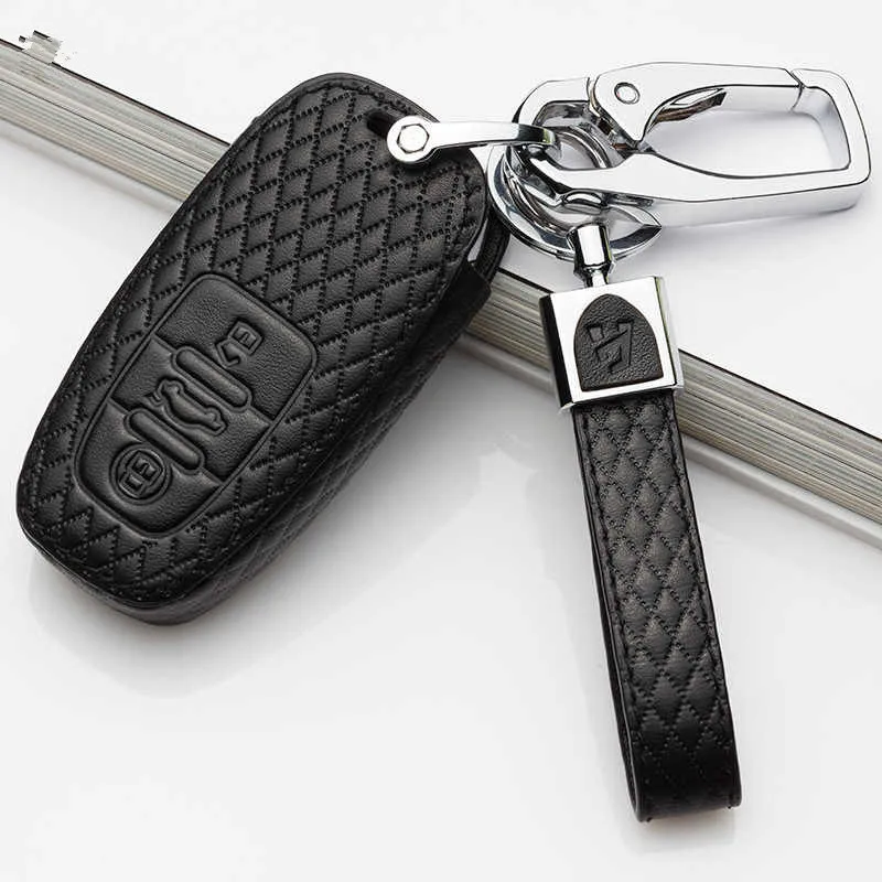 Кожаный чехол ключа дистанционного управления автомобилем чехол для Audi A3 A4 B6 B8 B7 B5 A6 C5 C6 Q3 Q5 Q7 TT A1 A7 A8 S3 S4 S5 S6 S8 A4L A6L