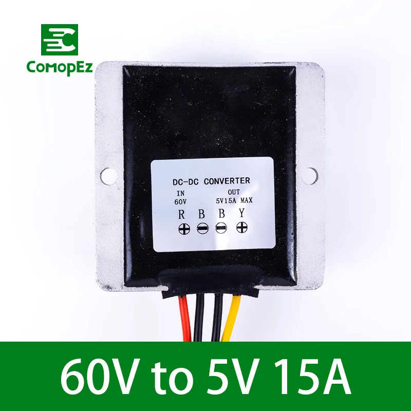 DC преобразователь 60V 5V 10A 15A Напряжение редуктор постоянного тока в постоянный преобразователи, стабилизированный понижающий модуль Мощность подачи воздуха для автомобилей Радио Панели солнечные - Цвет: 60V to 5V 15A 75W