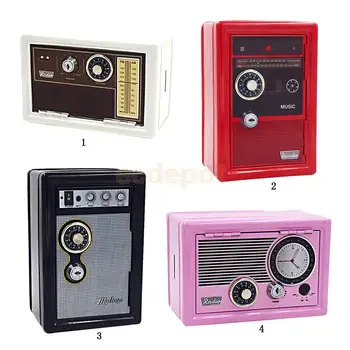 

Cute Radio Model Piggy Bank Money Save Pot Coin Box Creative Gift 4 Colors