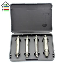 New 4pcs/set Double Ended Damaged Screw Extractor Broken Breakage Head Wood Bolts Remover Extract Drill Bit With Case