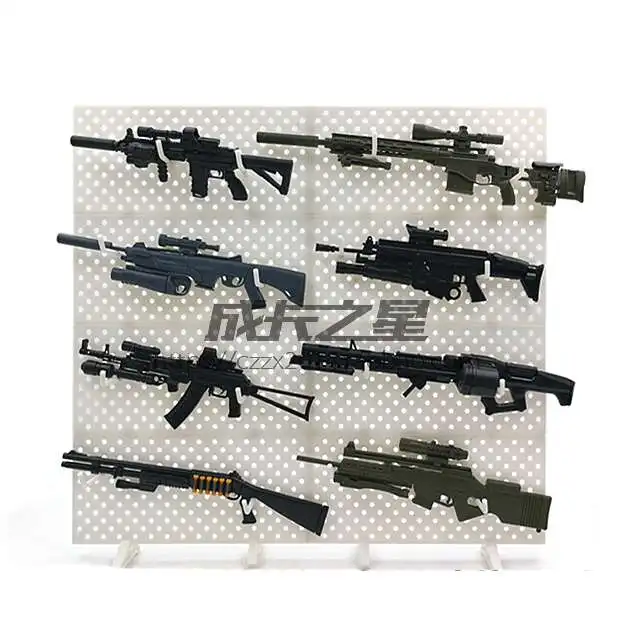 1:6 4D модель пистолета сборная пластиковая модель для 12 дюймов фигурки оружие минигун со стойками - Цвет: 8 Guns and 8 Racks