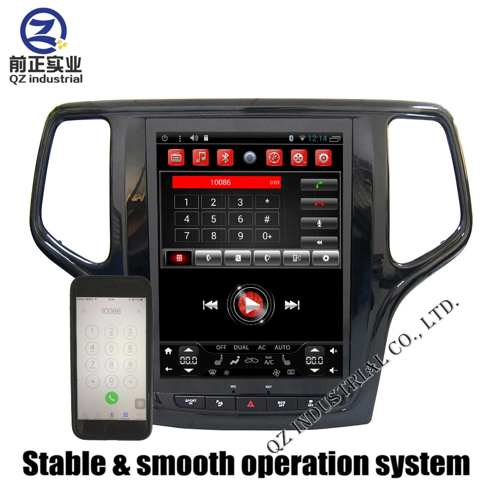 Discount 10.4" Upright Huge Screen Android 4.4 T3 2G 32G for Jeep grand Cherokee 2015-2017 Car DVD Player with 3G 4G WIFI GPS Map Radio 3
