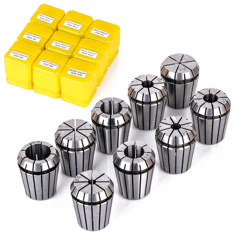 

9pcs ER32 Precision Spring Collet 2/4/6/8/10/12/16/18/20mm Work Holding Tools
