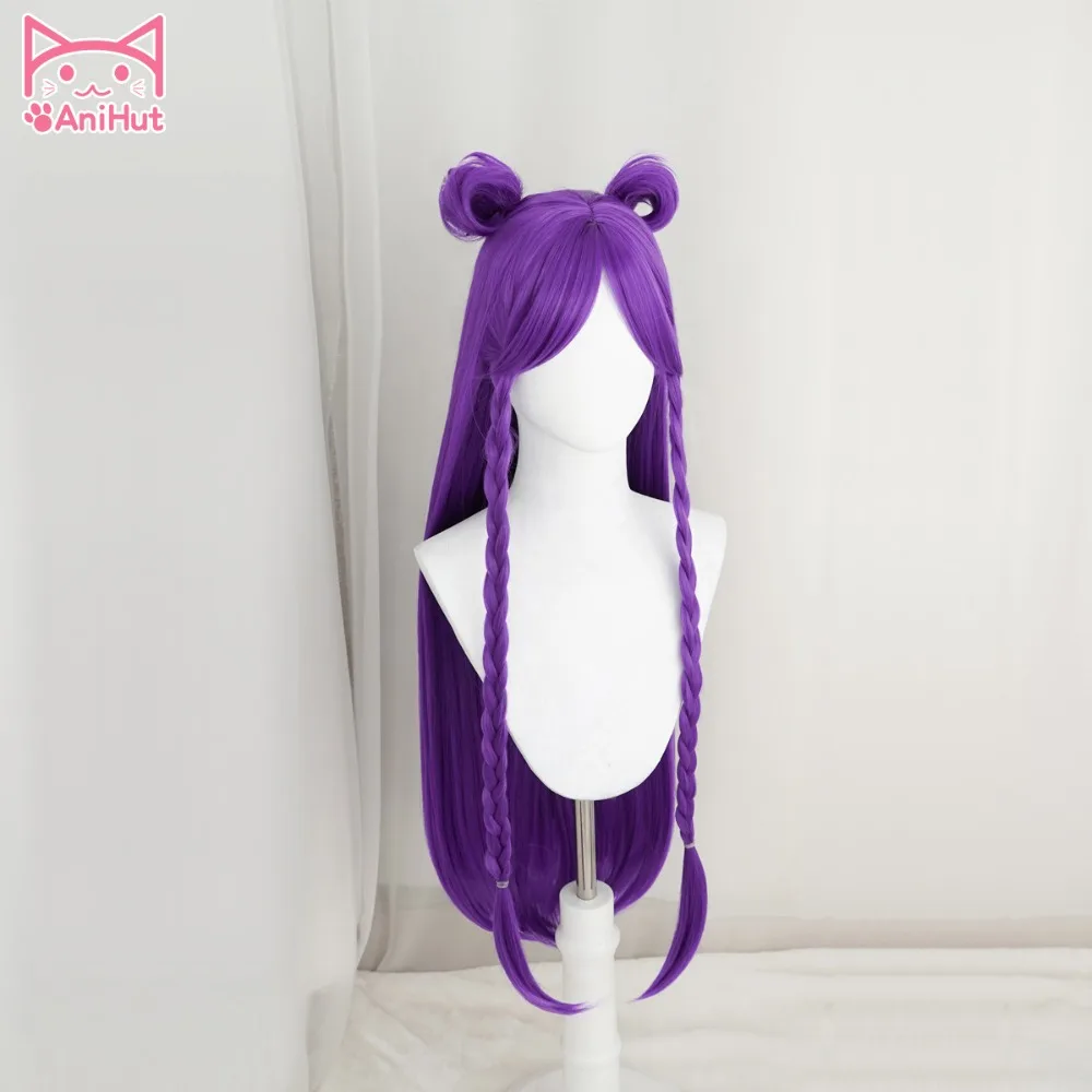 Anihut LOL Game Cosplay Wig KDA POP/STAR Kaisa  Cosplay Wigs Women Long Straight Purple Wig LOL KDA Kaisa KPOP SKIN Hair 
