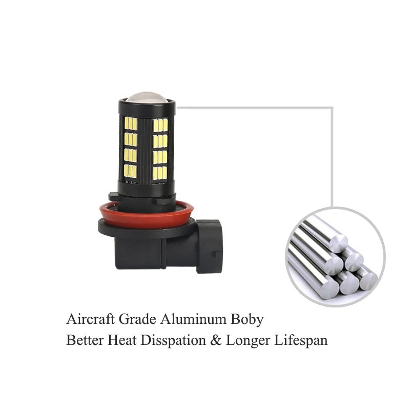 BOAOSI 2 шт. H8 H11 9006 HB4 светодио дный лампы высокой Мощность 66-SMD светодио дный Запуск противотуманных фар 12 В 24 В белый 6000 К