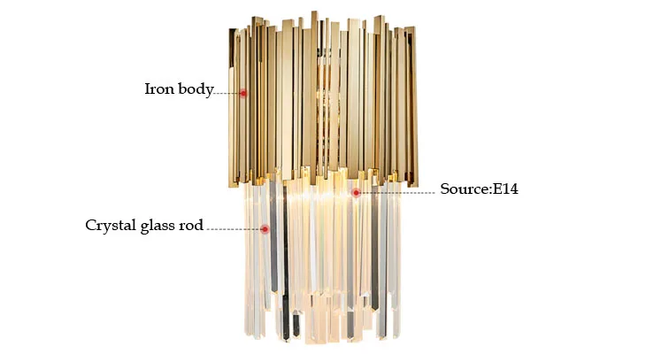 Современный хрустальный настенный светильник, золотой бра, светильник s AC110V 220 V, модный роскошный блеск, светильник для гостиной, спальни, светильники