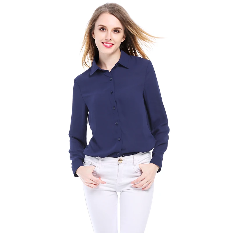 EYM женские рубашки блузки размера плюс с длинным рукавом и стоячим воротником Элегантные женские шифоновые блузки модные офисные Топы Женская сорочка