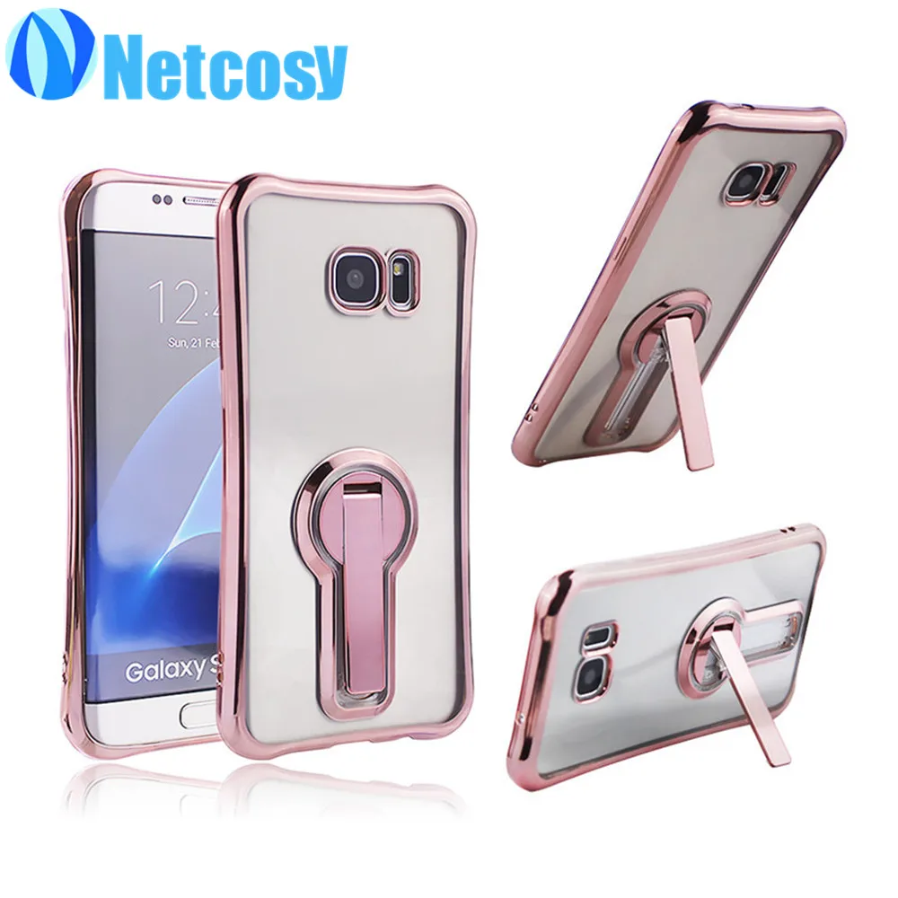 S6edge s7 Роскошные Женщины 360 Вращения защитный чехол kickstand телефона для Samsung galaxy s6