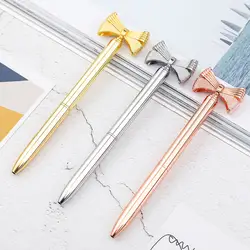 Креативные милые Мультяшные шариковые ручки для Детские Канцелярские принадлежности милые бант-узел металлическая ручка рекламная