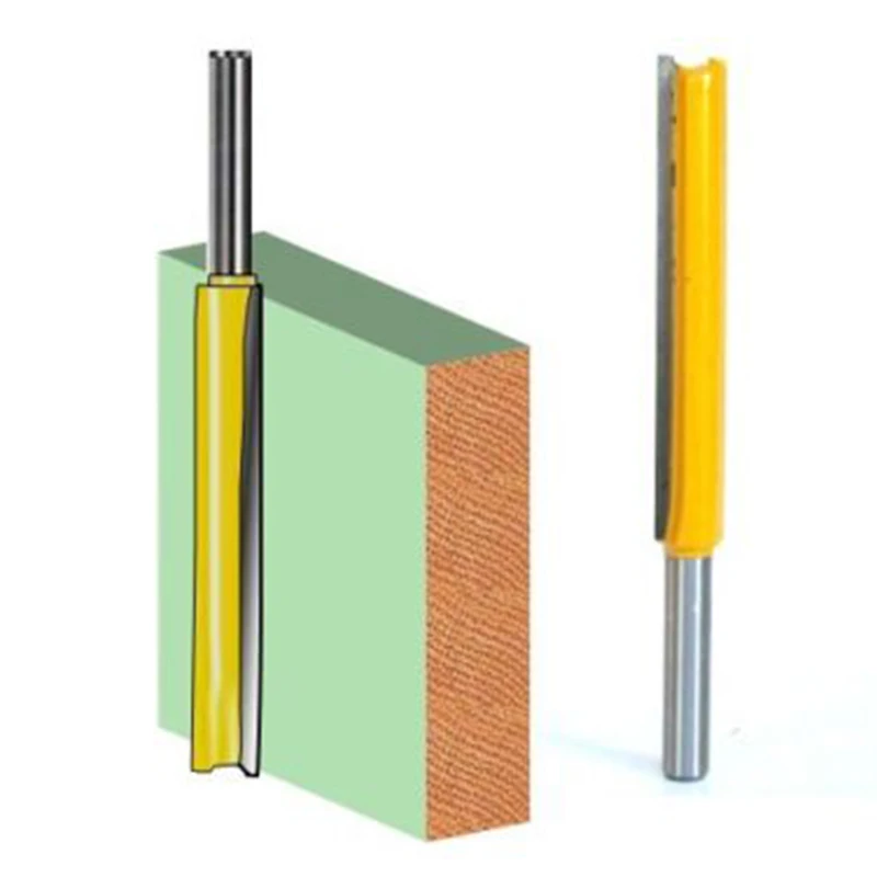 

1pc 2 Flute Straight Router Bit 1/4" Shank Diameter Long Router Bit Woodworking Tool