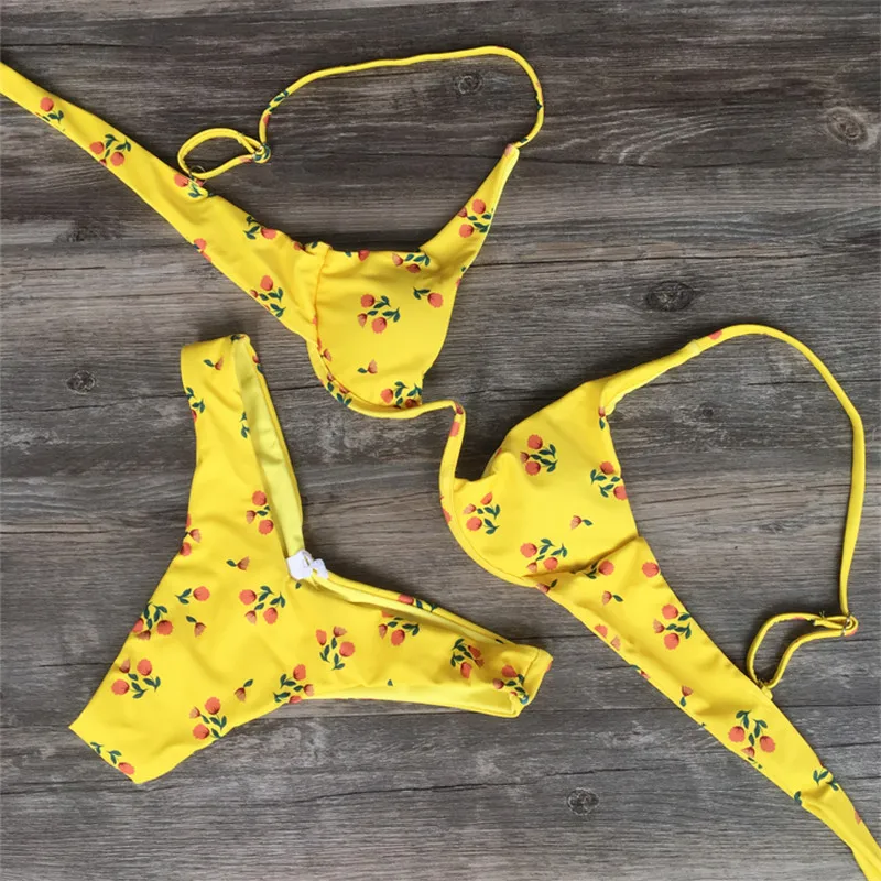 Ariel Sarah New Sexy Thong Swimwear Swimsuit Bathing Suit Women Underwire Bikini Push Up Padded Bikini Set Maillot De Bain Femme