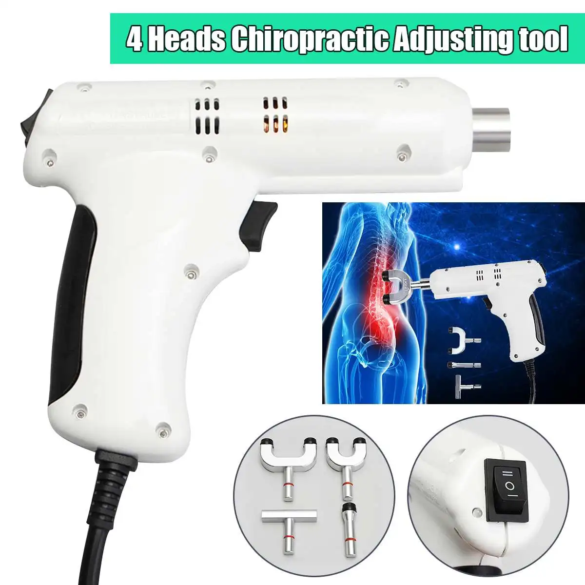 

Mini 220V Electric Chiropractic Adjusting Tool Guns Therapy Spine Activator Massager Impulse Adjuster Relax Nerve EU US UK Plug