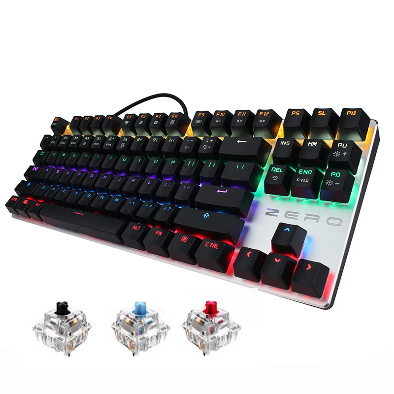 

HOT SALE 104 Keys USB Wired Gaming Keyboard with LED Backlit Mechani E-sport Keyboard for PC desktop Bluet/Red/Black Switch