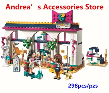 

2019 New Compatible with Lego 41344 Friends Series Mandy Celina Andrea's Accessories Store Building Blocks Model Kit Toys Gift