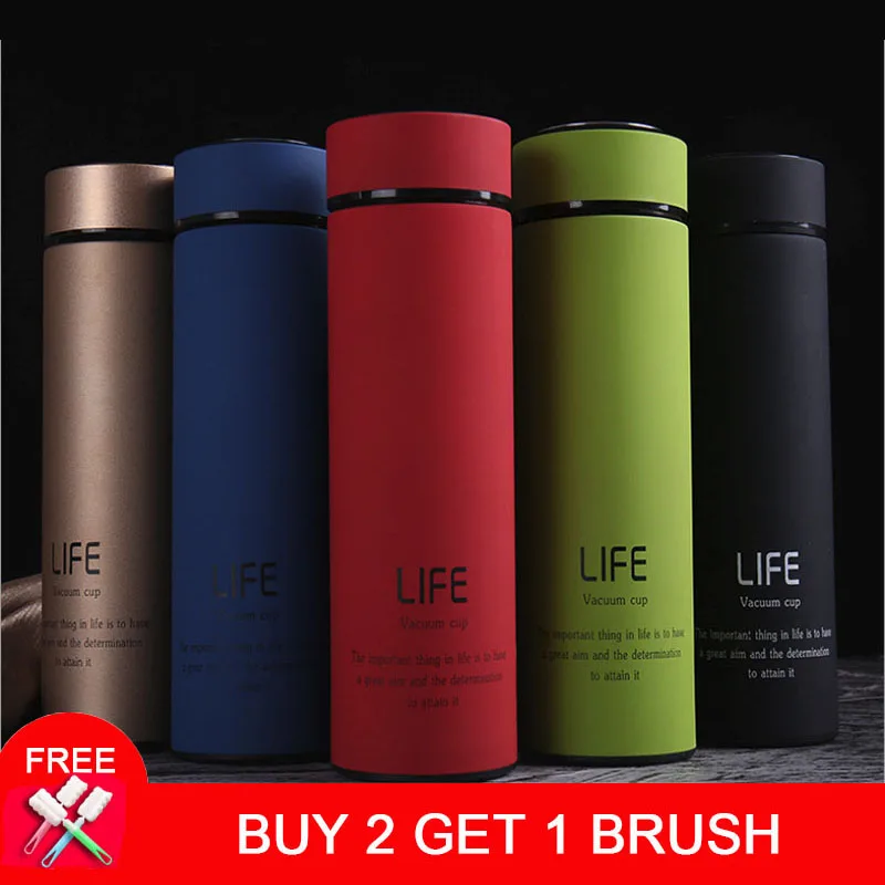 

500ML 304 Stainless Steel Thermos Bottle Vacuum Flask with Tea Strainer Insulated Drinking Cups Thermal Travel Coffee Mug