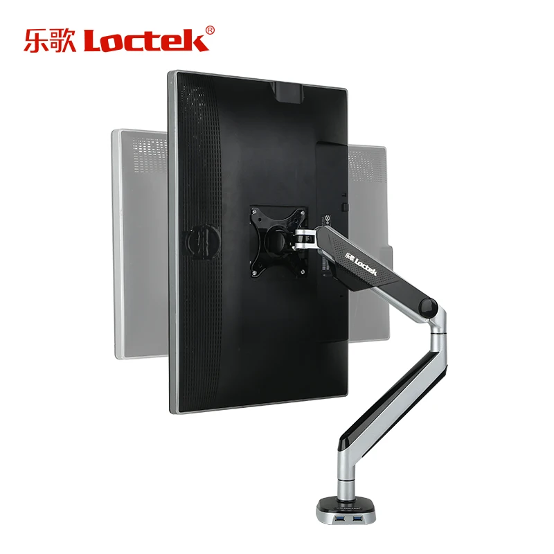 

LoctekNew D8A Aluminum Gas Spring Full Motion Desktop Monitor Holder LCD Computer Mount Arm Loading 2-9kgs With Two USB Port