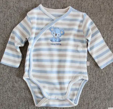 1pc blue stripes Одежда для малышей; боди для малышей; пижамы с длинными рукавами для новорожденных; детская одежда; одежда для детей; одежда из хлопка - Цвет: 1pc blue stripes