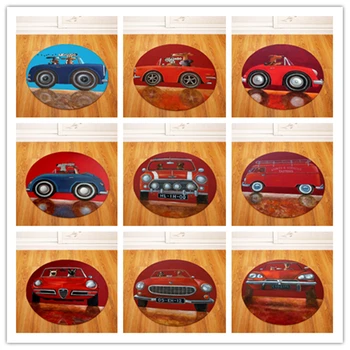 

Modern Fashion Nordic Car dog Round Chair/Table Desk Mat Living Room Bedroom Area Rug Decorative Carpet