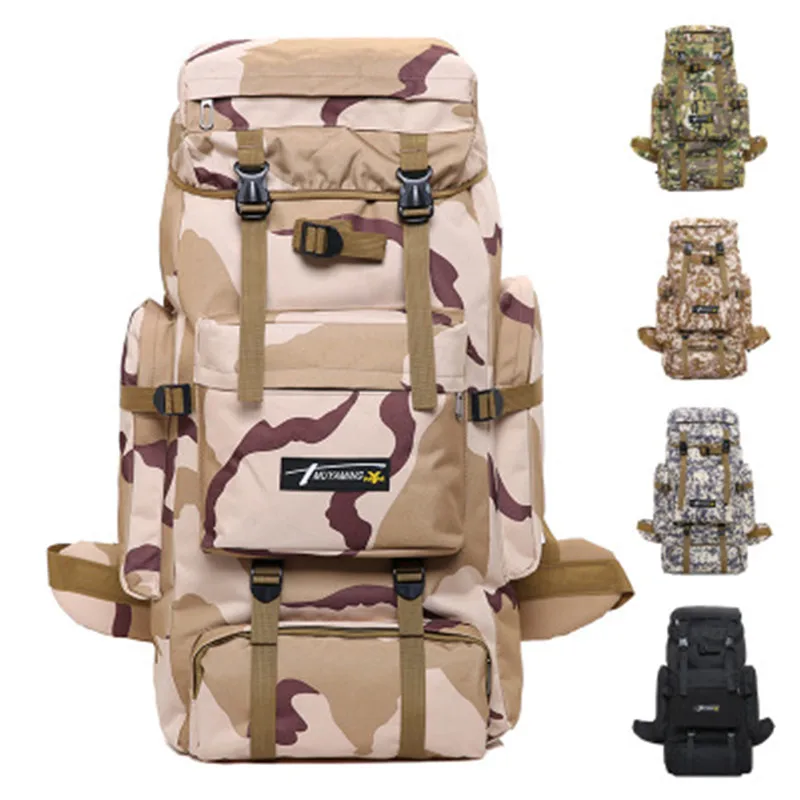 

XUANYUFAN 70L tactical outdoor mountaineering bag camouflage tactical backpack male super large capacity travel rucksack
