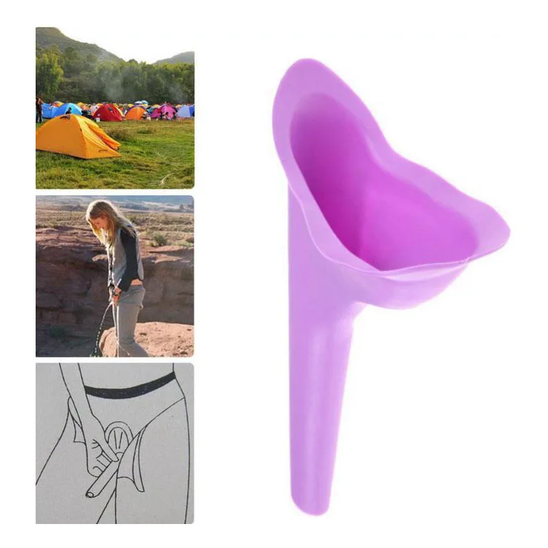 

1PCS Women Urinal Outdoor Travel Camping Portable Female Girl Urinal Soft Silicone Urination Device Stand Up Pee Supply15cmx10CM