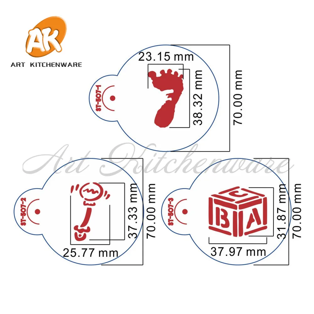 Мини-набор для выпечки маленьких конфет, трафарет для выпечки, формы для украшения для детской вечеринки, трафареты для кексов, трафареты для конфет/печенья, ST-507