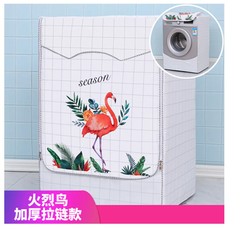 SRYSJS Flower Pattern Oxford Cloth Full-automatic Roller Washing Machine Washer and Dryer Cover Waterproof Sun-resistant Cover