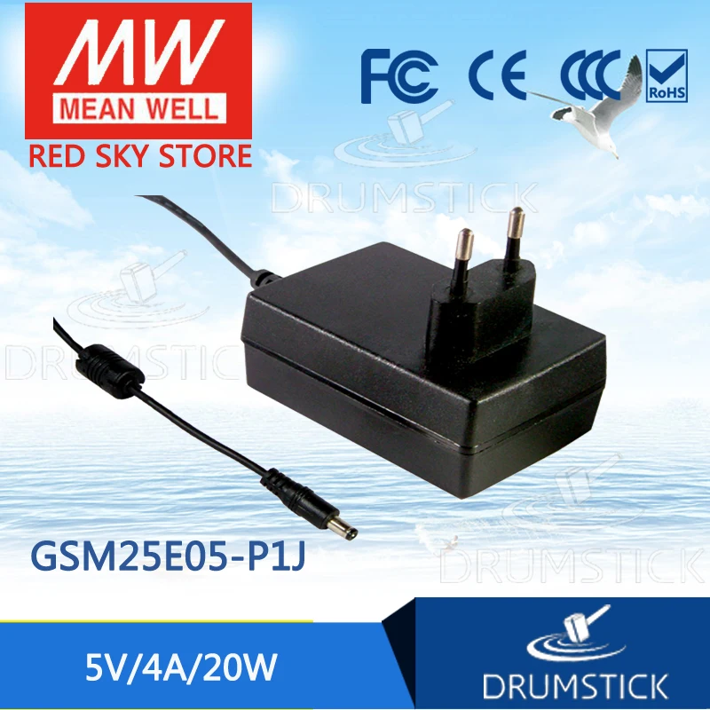 

MEAN WELL GSM25E05-P1J 5V 4A meanwell GSM25E 5V 20W AC-DC High Reliability Medical Adaptor