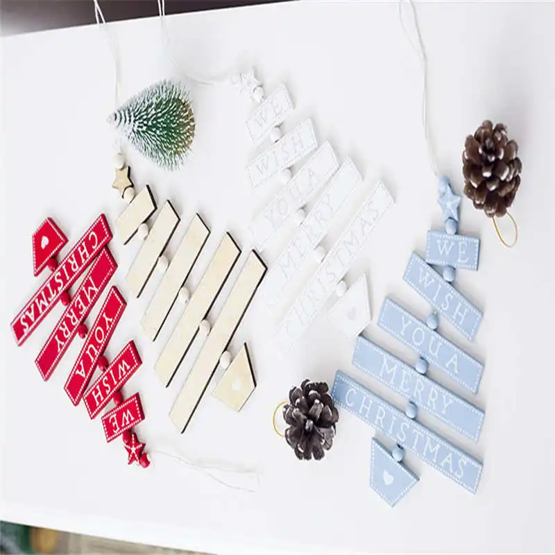 1PCS Merry Christmas Wooden Pendants Ornaments Kid Gift Xmas Tree Ornament Wood Crafts For Christmas Party Decoration #2o24#f (2)