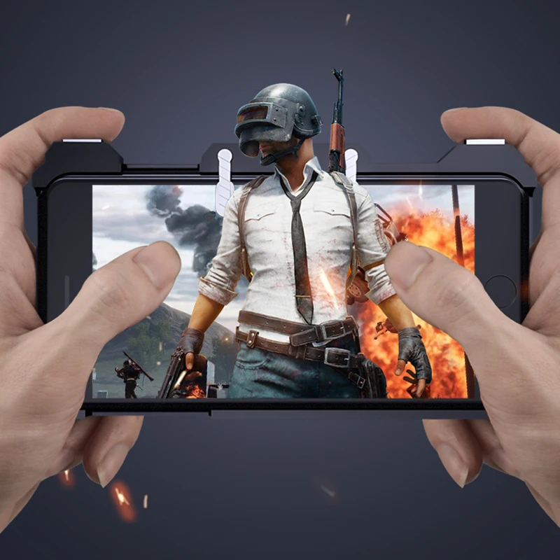 Pubg Controller Mobile Phone Case 2 in 1 PUBG Mobile Joystick Trigger Fire Aim Button Game Pad for iPhone 6 6s 7 8 X XS Cover