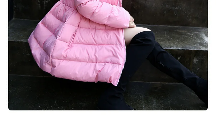Зимнее пальто для девочек; Модный Детский пуховик; детское плотное пальто с меховым воротником и капюшоном; куртки для девочек; теплая верхняя одежда; одежда для подростков