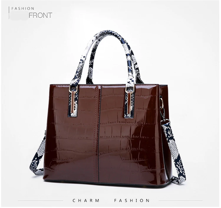 Популярные женские сумки наивысшего качества лакированная крокодилья кожа женская сумка брендовая дизайнерская элегантная женская сумка на плечо Sac основной Femme