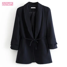 Женский пиджак с отворотом, черный профессиональный пиджак, осенняя Повседневная Женская куртка, пальто Harajuku, Простой Благородный