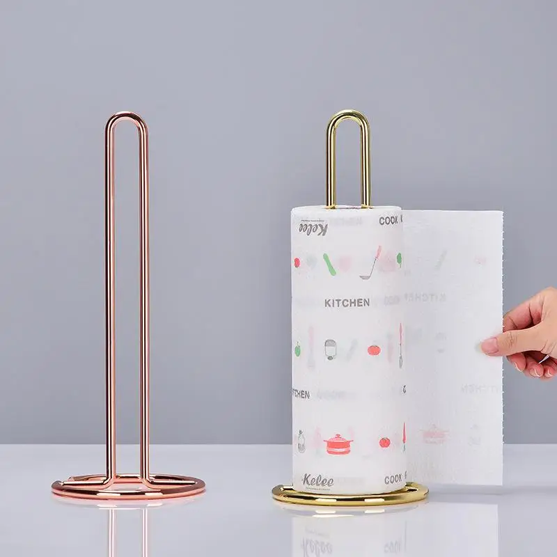 

Nordic Style Wrought Iron Paper Towel Storage Rack Multipurpose Roll Tissue Fresh Film Holder Kitchen Accessories