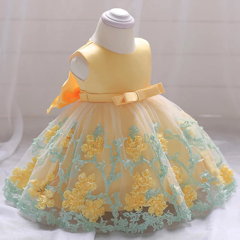 

Flower Lace Baby Girls Princess Tutu Dress Bowknot Print Sleeveless Formal Clothing Dresses Birthday Party Dress Gift for Girls