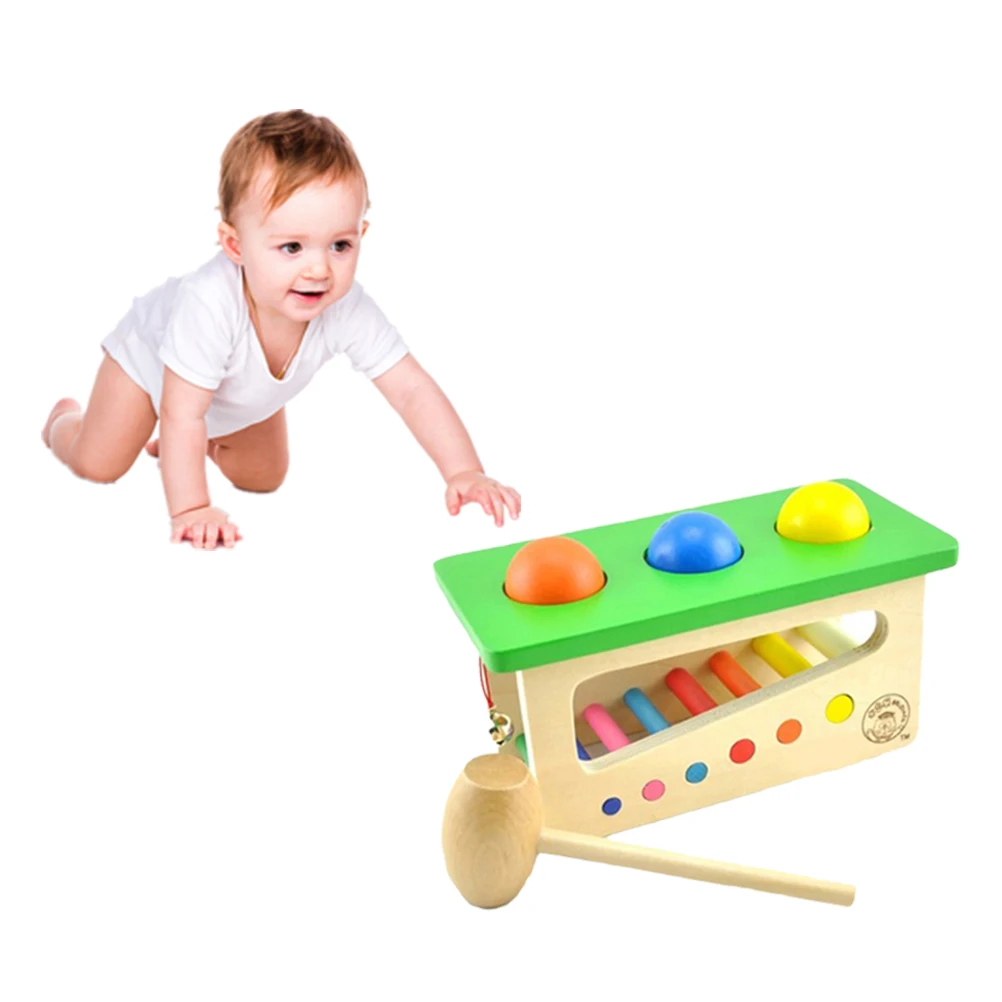 

Baby Wooden Toys Hammer Knocking Ball Game Toy Musical Toys Instrument Gift Sound Maker Early Educational Toys For Kids